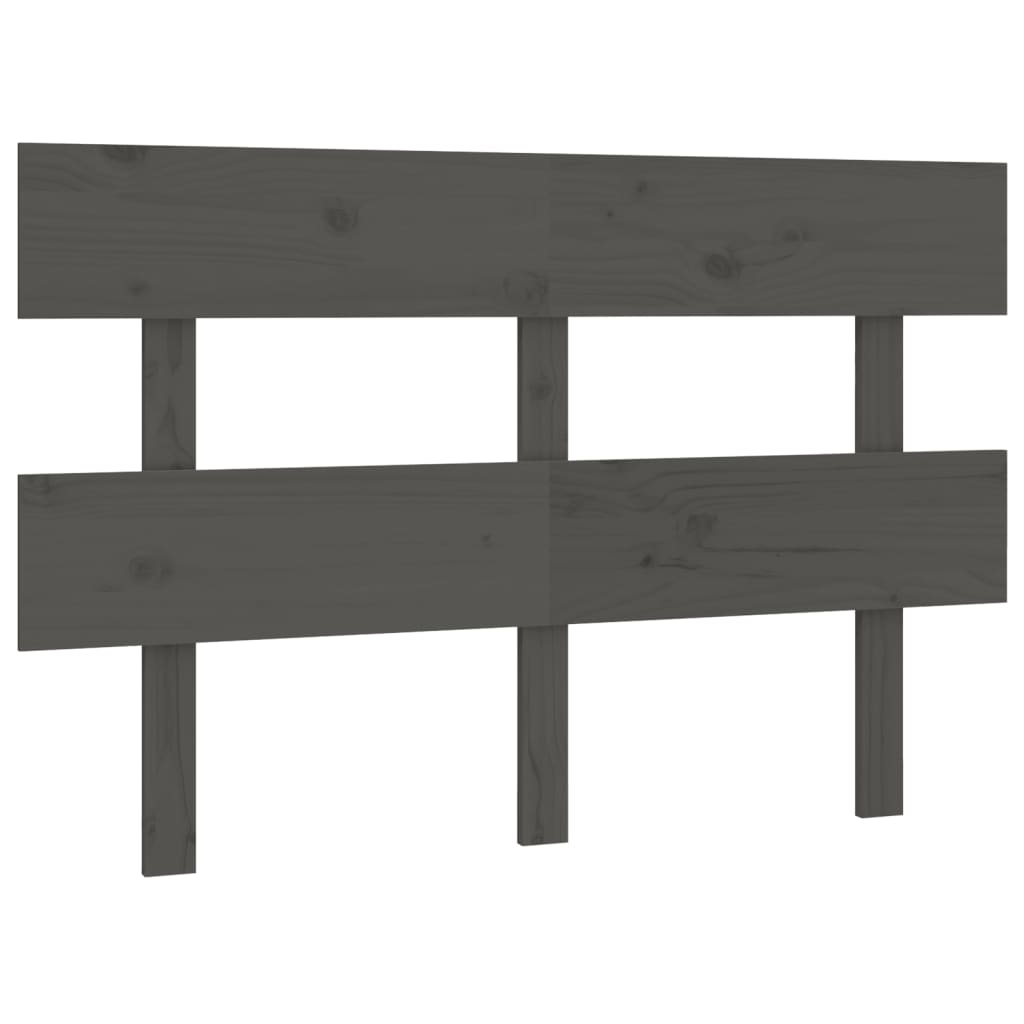 szürke tömör fenyőfa ágyfejtámla 138x3x81 cm