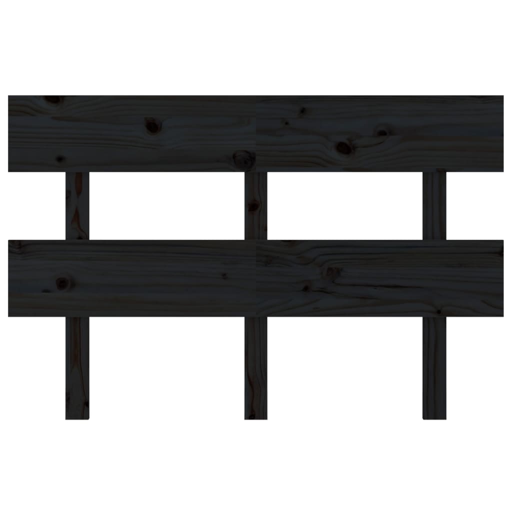 fekete tömör fenyőfa ágyfejtámla 138x3x81 cm