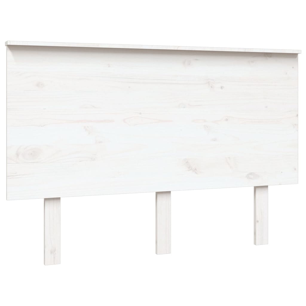 fehér tömör fenyőfa ágyfejtámla 124x6x82,5 cm