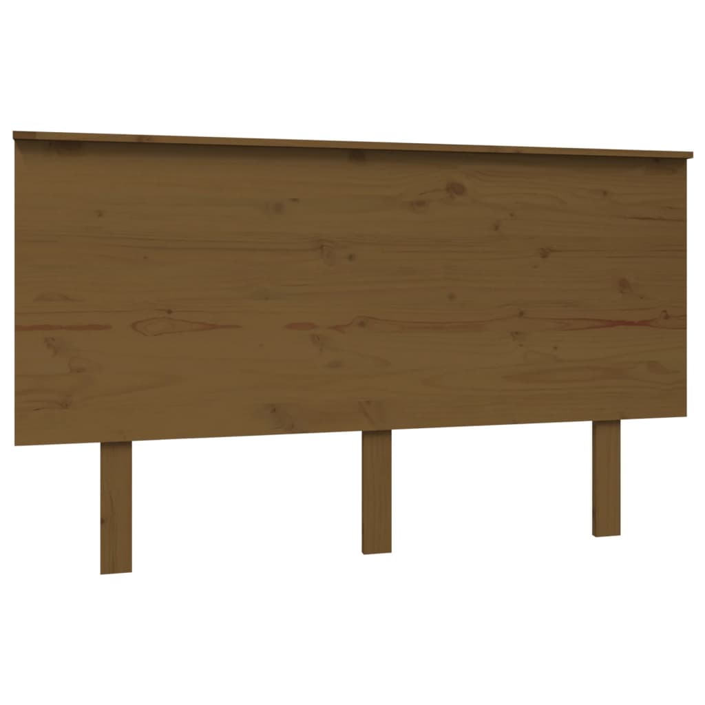 mézbarna tömör fenyőfa ágyfejtámla 139x6x82,5 cm