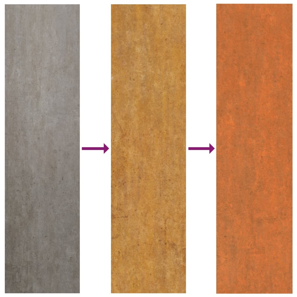 36 db rozsda színű corten acél tetőpanel 100x44 cm