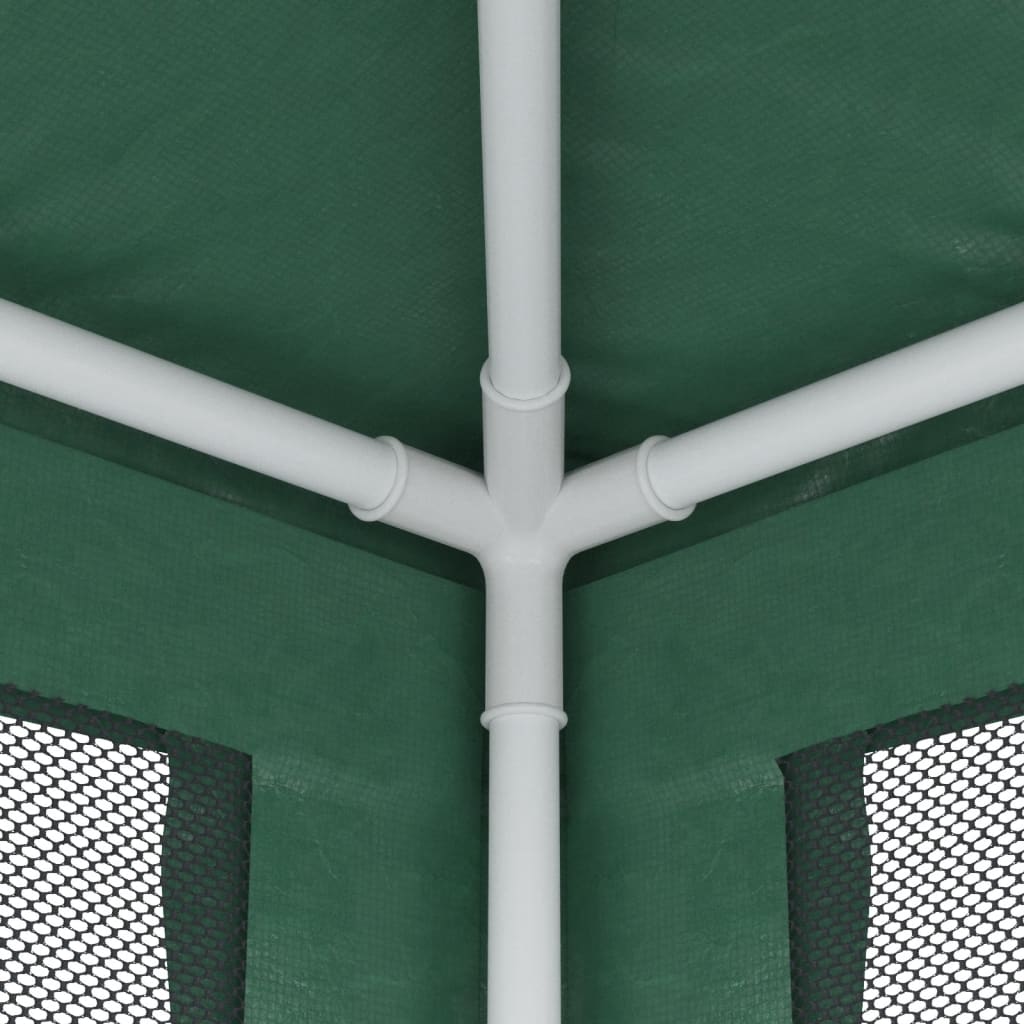 zöld HDPE rendezvénysátor 4 hálós oldalfallal 3x3 m