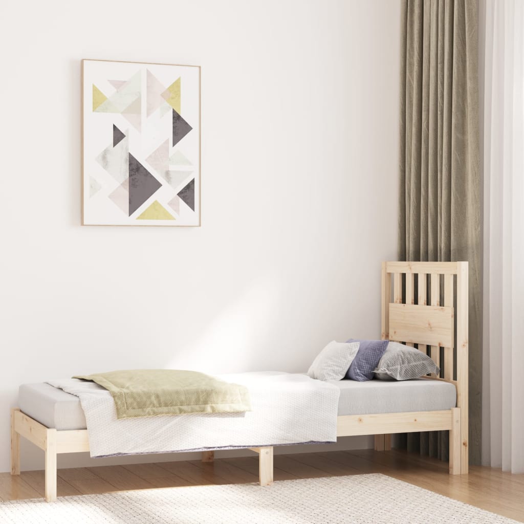 Small Single tömör fenyőfa ágykeret 75 x 190 cm
