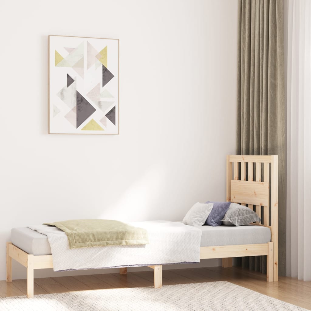 Small Single tömör fenyőfa ágykeret 75 x 190 cm