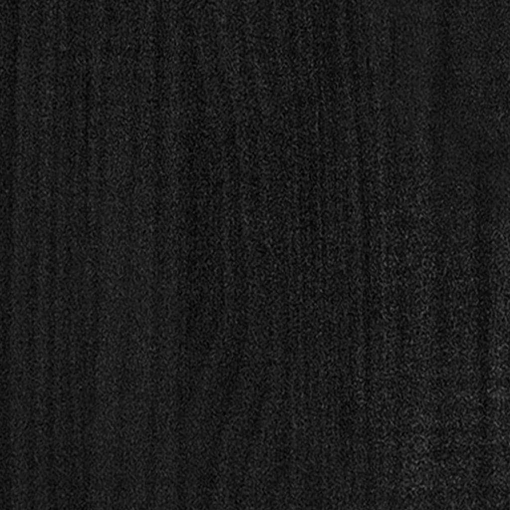 fekete tömör fenyőfa ágykeret 200 x 200 cm