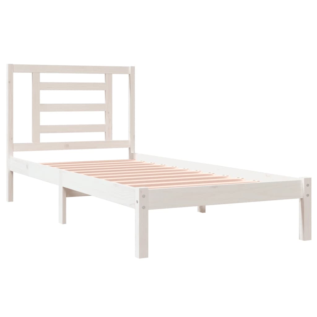 fehér tömör fenyőfa ágy matrac nélkül 90 x 200 cm