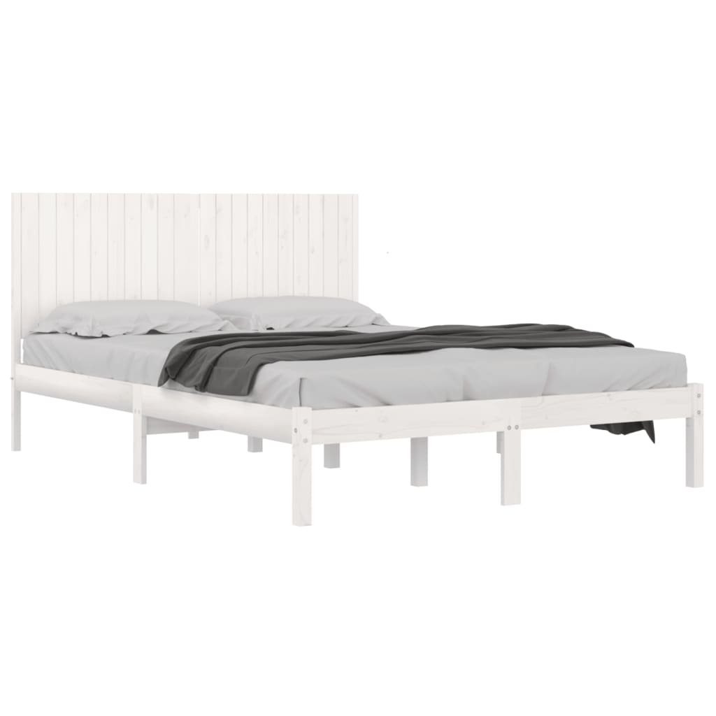 fehér tömör fenyőfa ágy matrac nélkül 200 x 200 cm