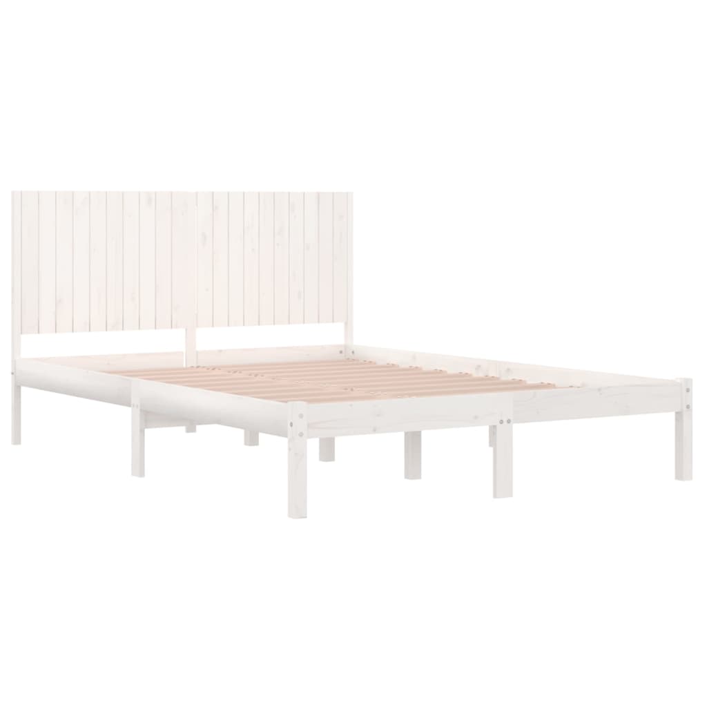 fehér tömör fenyőfa ágy matrac nélkül 200 x 200 cm