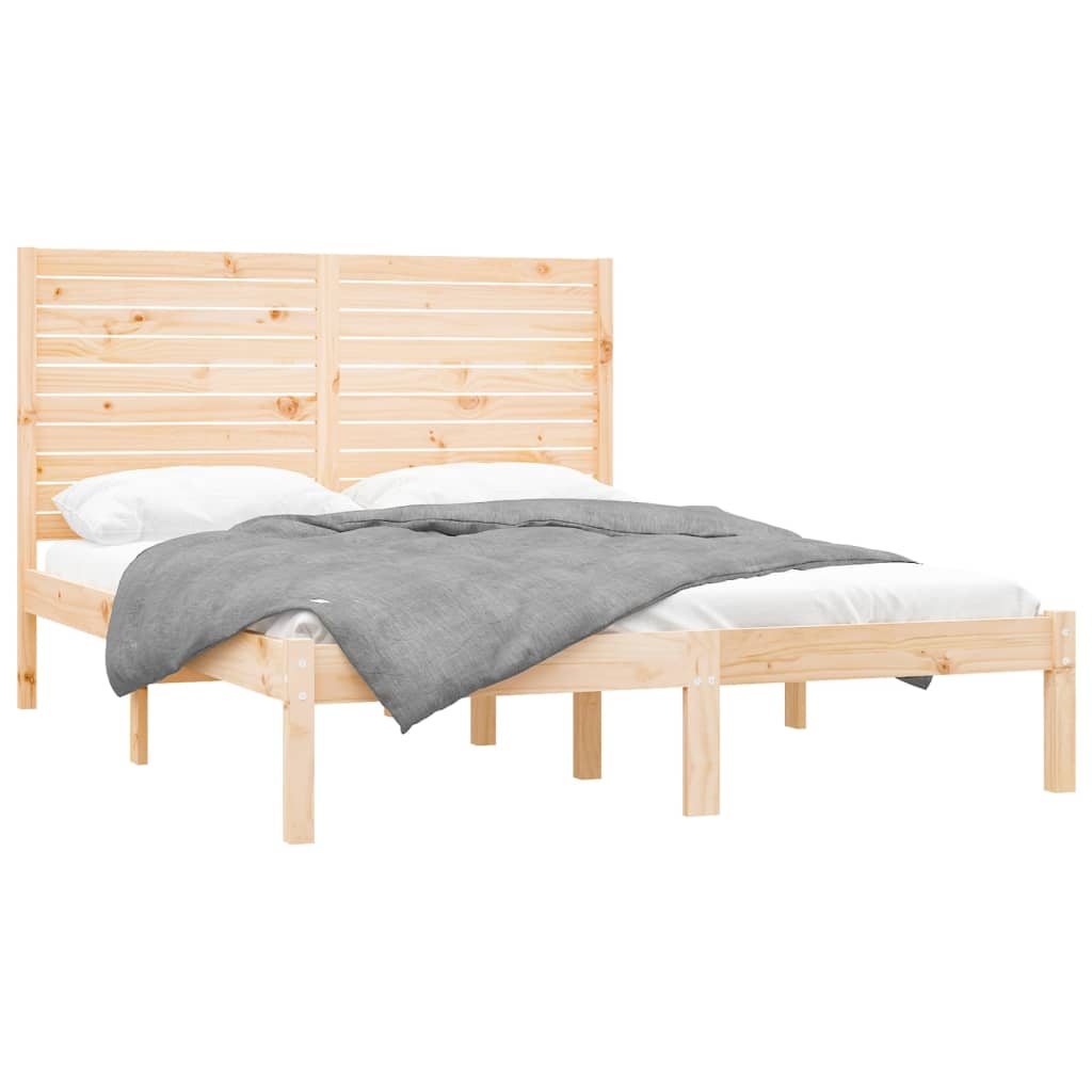 King Size tömör fa ágykeret 150 x 200 cm