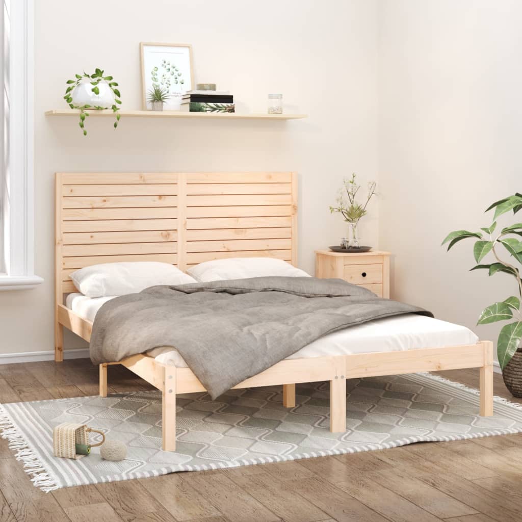 King Size tömör fa ágykeret 150 x 200 cm