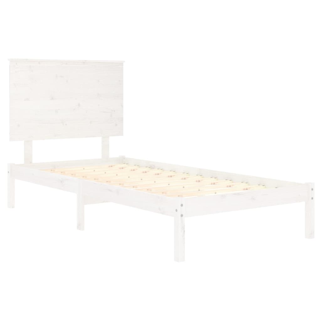 fehér tömör fenyőfa ágy matrac nélkül 100 x 200 cm