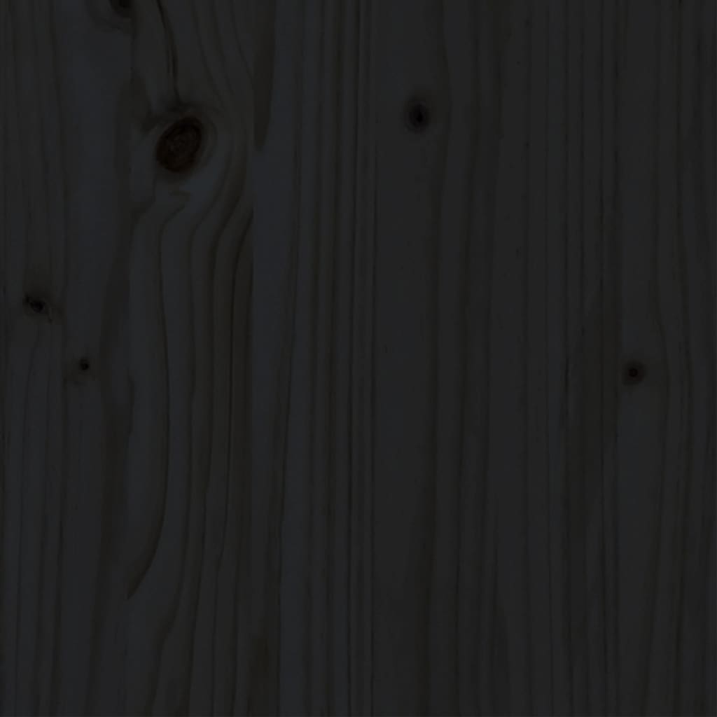 fekete tömör fa ágykeret 200 x 200 cm