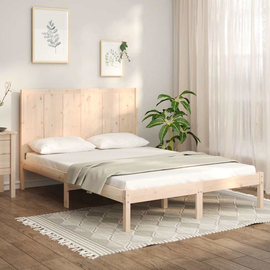 tömör fenyőfa ágykeret ágy matrac nélkül 120 x 200 cm