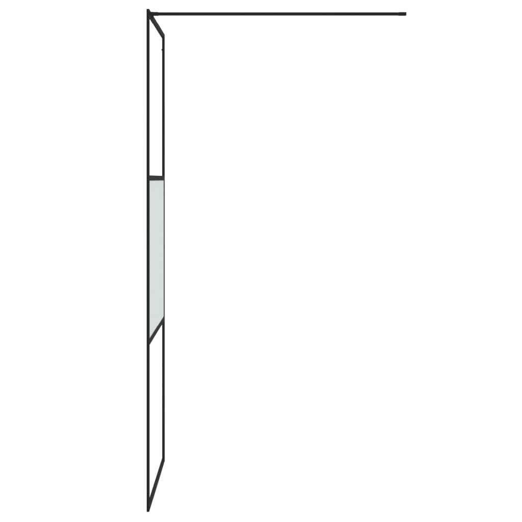 fekete selyemmatt ESG üveg zuhanyfal 80 x 195 cm