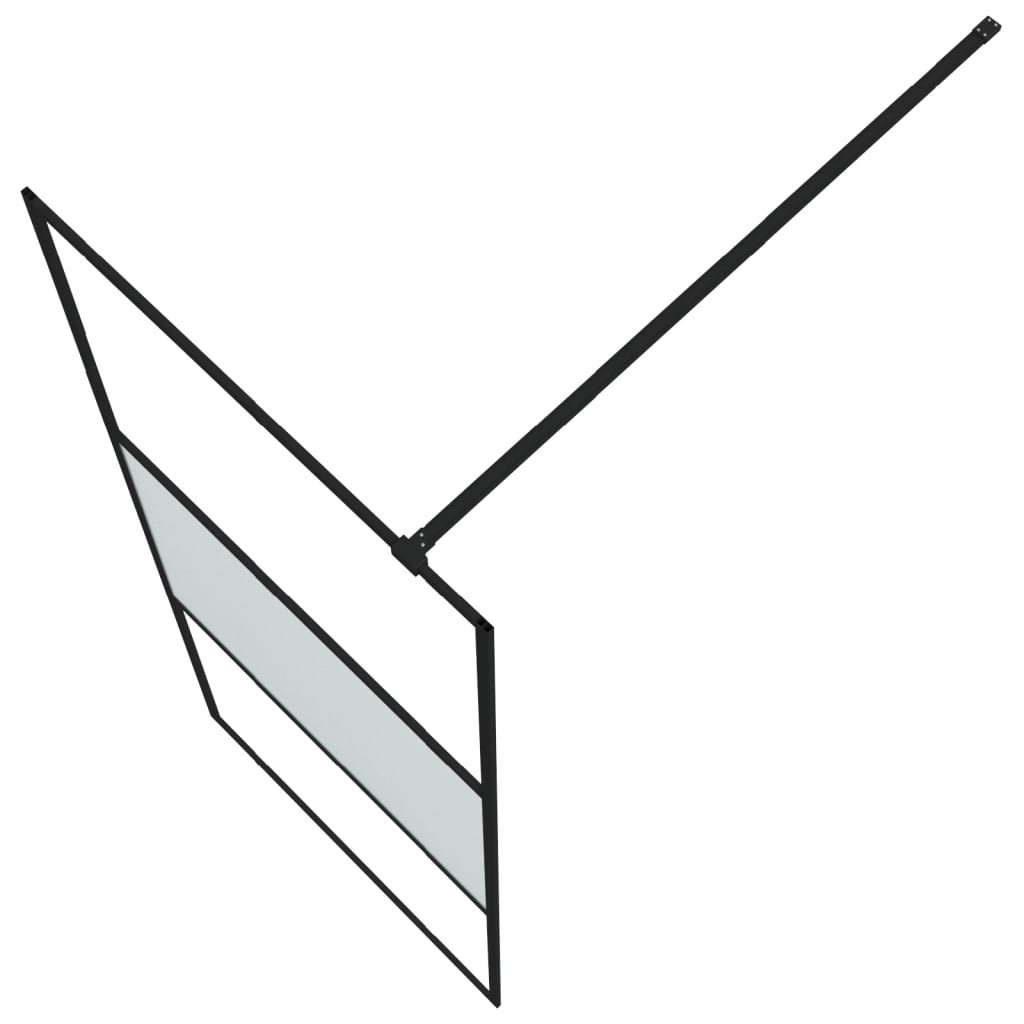 fekete selyemmatt ESG üveg zuhanyfal 80 x 195 cm