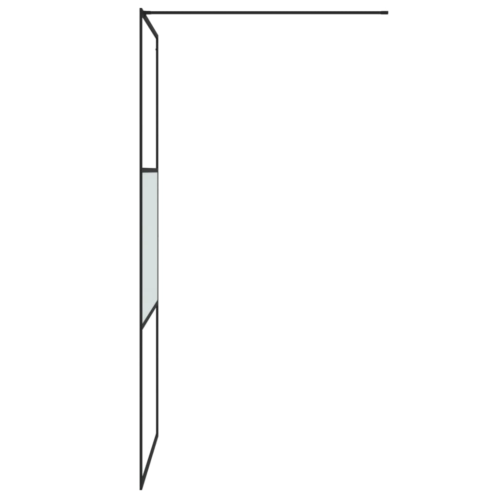 fekete selyemmatt ESG üveg zuhanyfal 90 x 195 cm