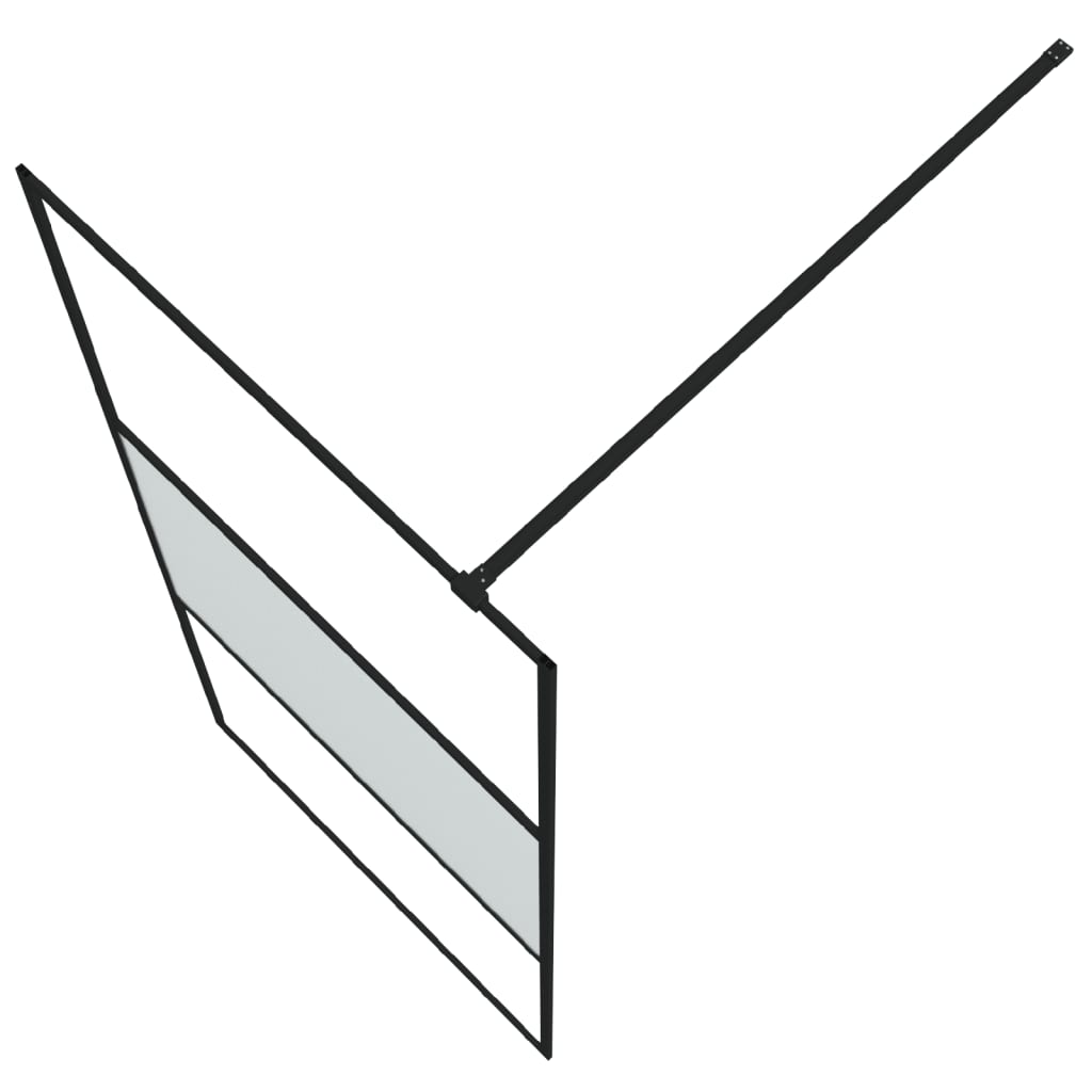 fekete selyemmatt ESG üveg zuhanyfal 90 x 195 cm