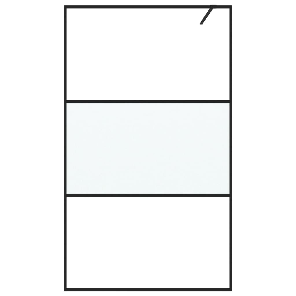 fekete selyemmatt ESG üveg zuhanyfal 115x195 cm