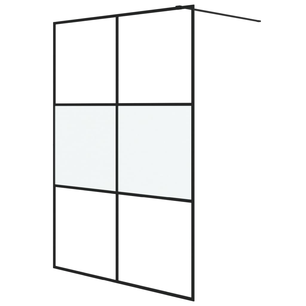 fekete selyemmatt ESG üveg zuhanyfal 140x195 cm