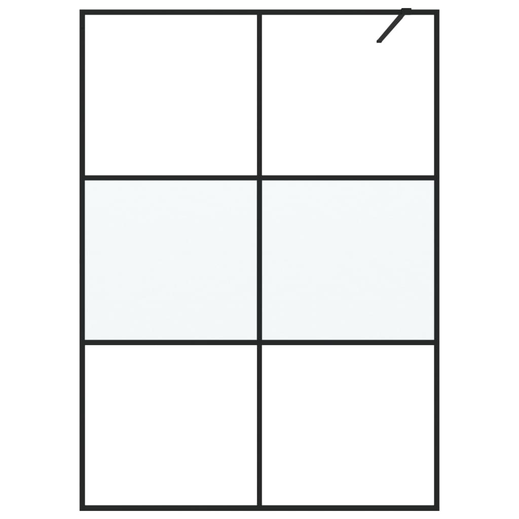 fekete selyemmatt ESG üveg zuhanyfal 140x195 cm