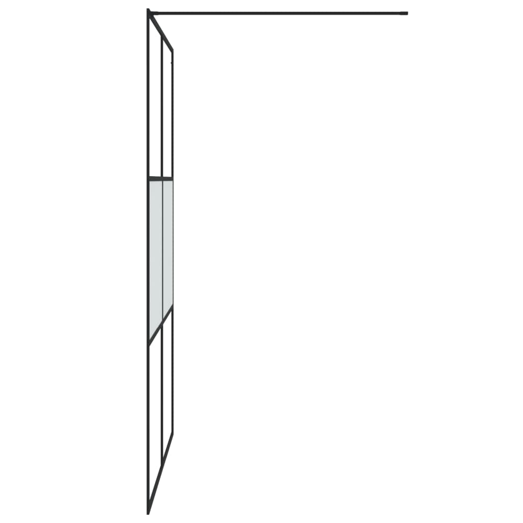 fekete selyemmatt ESG üveg zuhanyfal 140x195 cm
