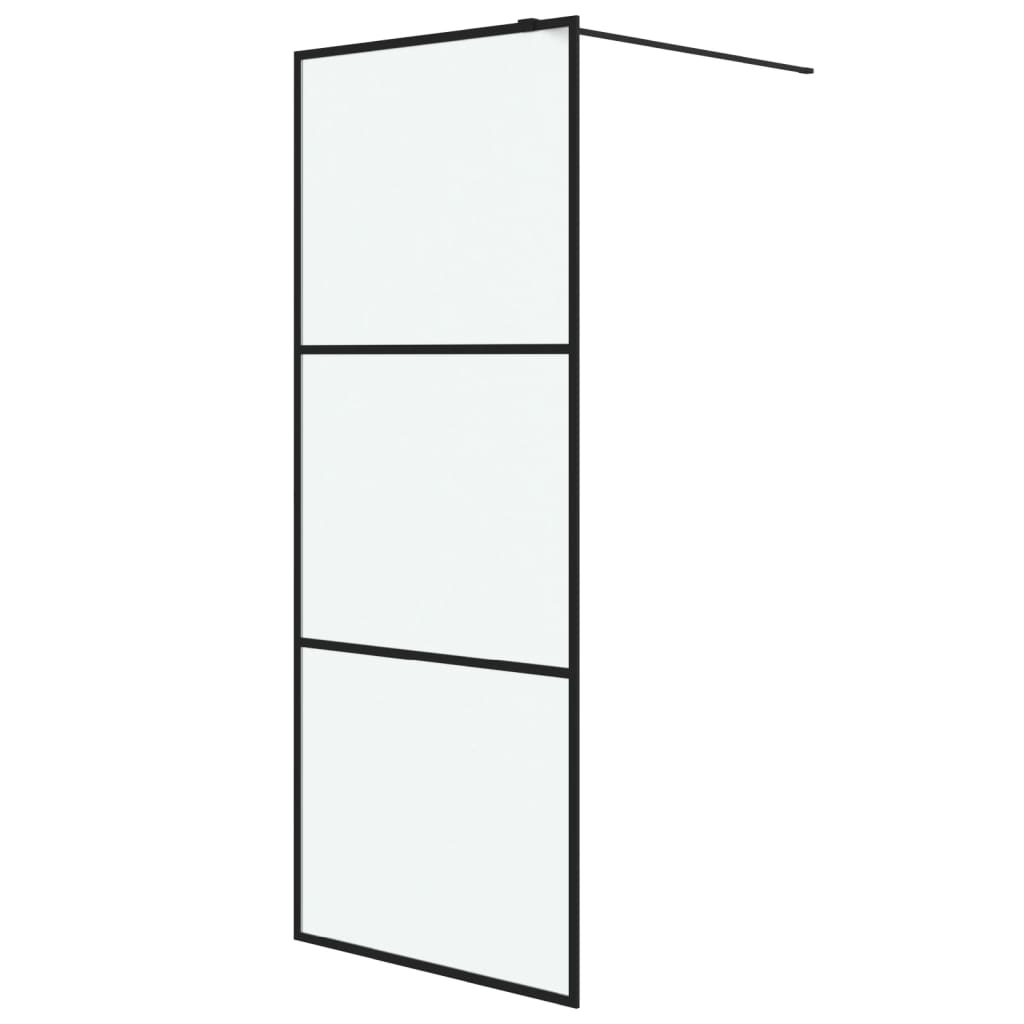 fekete ESG tejüveg zuhanyfal küszöb nélküli zuhanyhoz 80x195 cm