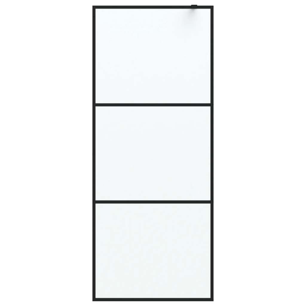 fekete ESG tejüveg zuhanyfal küszöb nélküli zuhanyhoz 80x195 cm