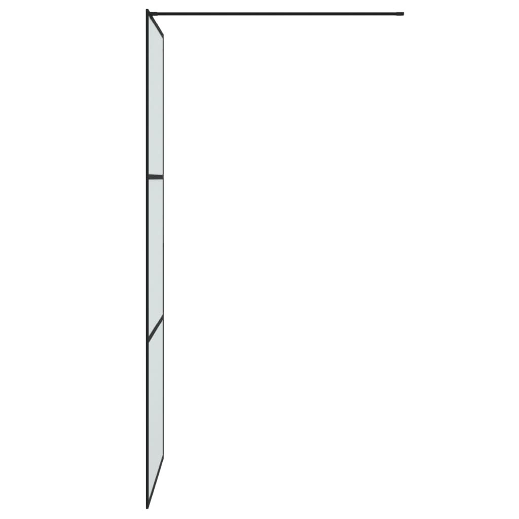 fekete ESG tejüveg zuhanyfal küszöb nélküli zuhanyhoz 80x195 cm