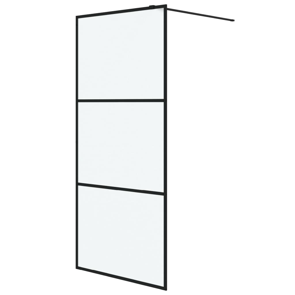 fekete ESG tejüveg zuhanyfal küszöb nélküli zuhanyhoz 90x195 cm