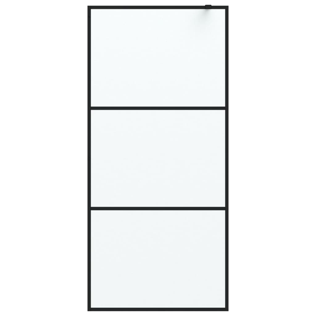 fekete ESG tejüveg zuhanyfal küszöb nélküli zuhanyhoz 90x195 cm