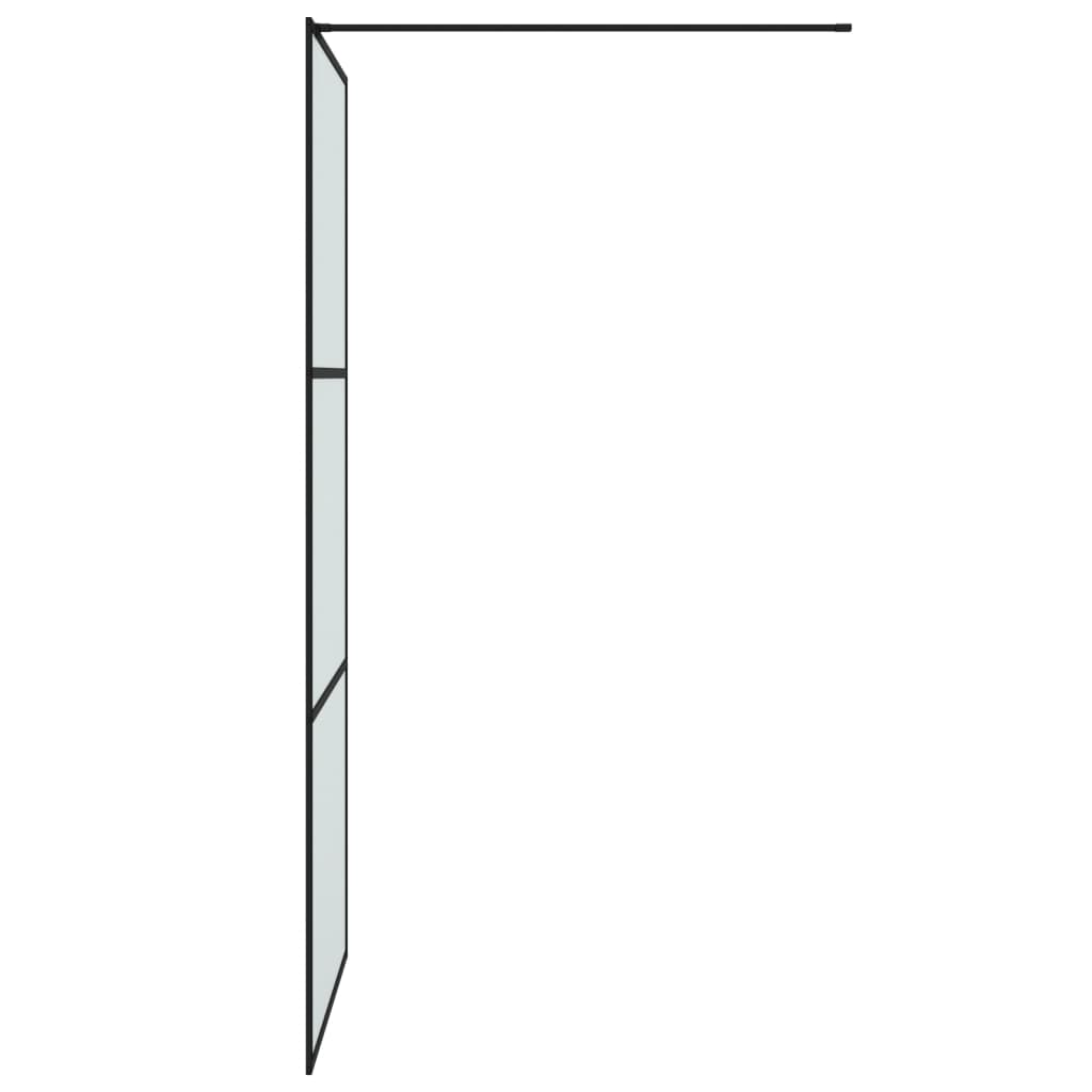 fekete ESG tejüveg zuhanyfal küszöb nélküli zuhanyhoz 90x195 cm