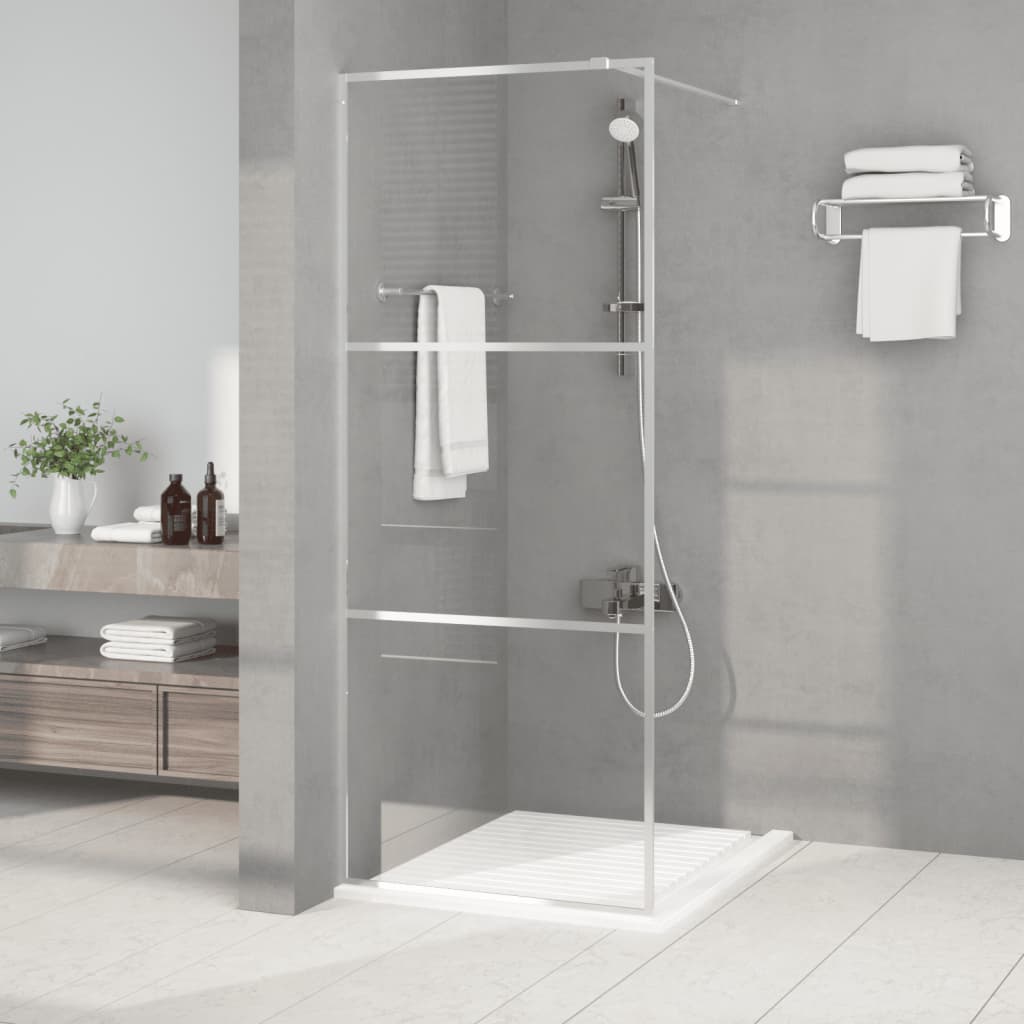 ezüstszínű átlátszó ESG üveg zuhanyfal 80 x 195 cm