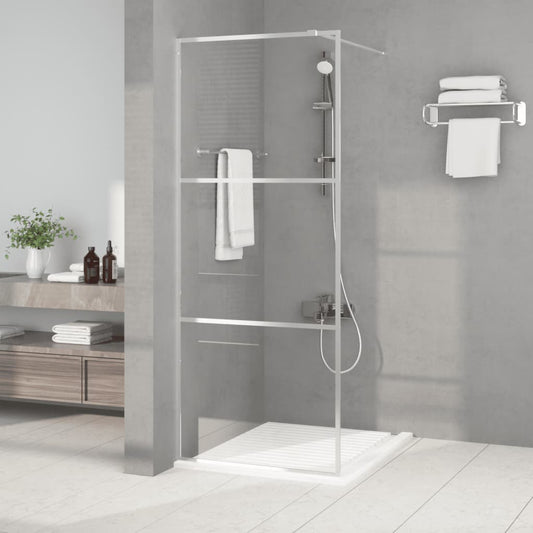 ezüstszínű átlátszó ESG üveg zuhanyfal 80 x 195 cm