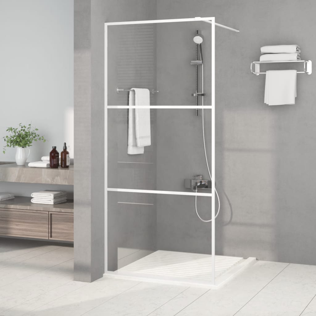 fehér átlátszó ESG üveg zuhanyfal 90 x 195 cm