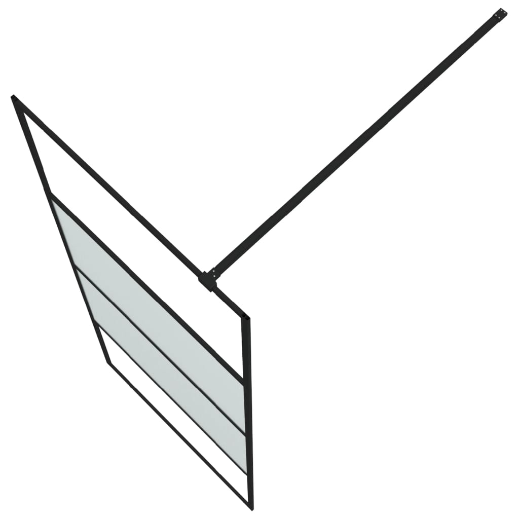 fekete selyemmatt ESG üveg zuhanyfal 80 x 195 cm