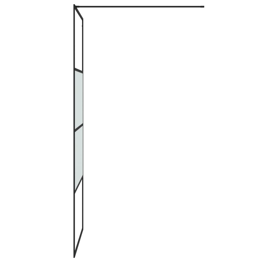 fekete selyemmatt ESG üveg zuhanyfal 90 x 195 cm