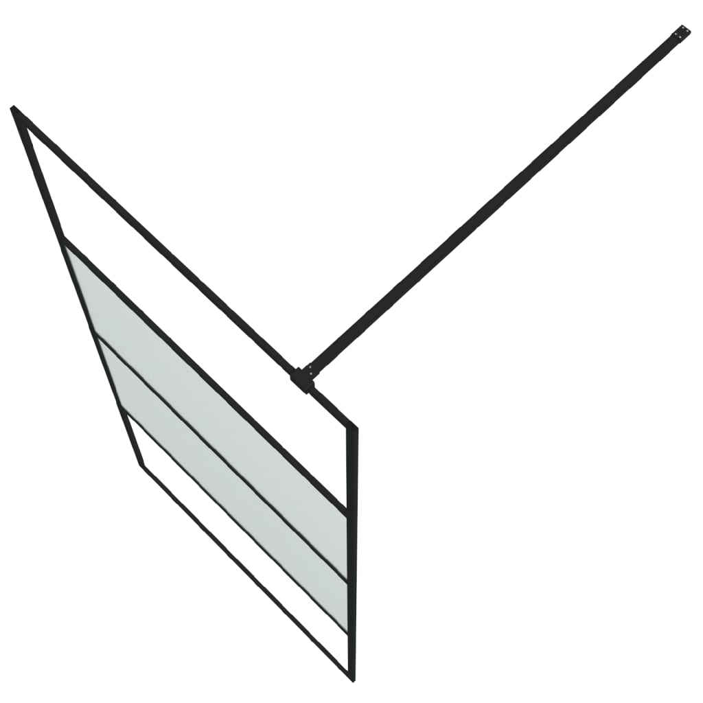 fekete selyemmatt ESG üveg zuhanyfal 90 x 195 cm