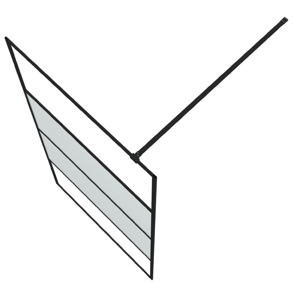 fekete selyemmatt ESG üveg zuhanyfal 100 x 195 cm