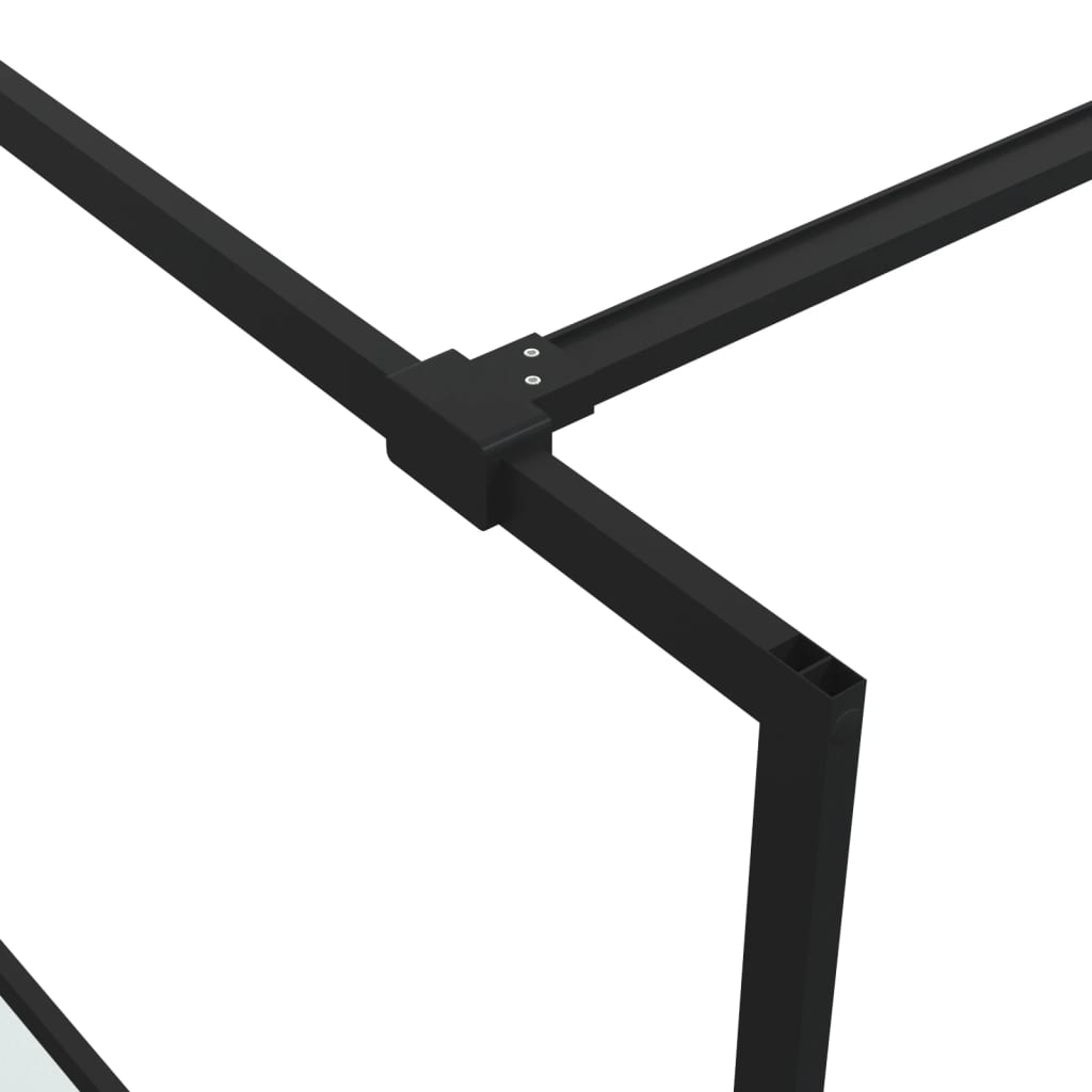 fekete selyemmatt ESG üveg zuhanyfal 100 x 195 cm