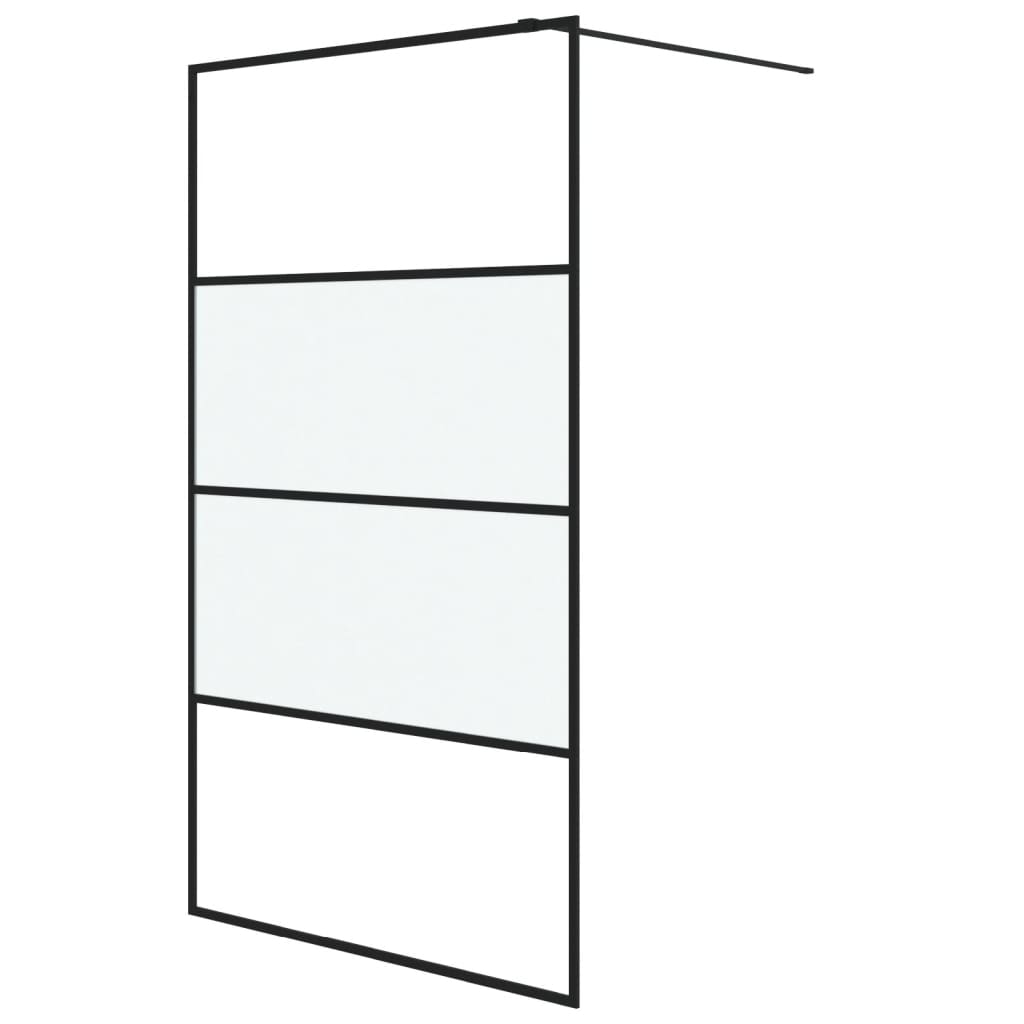 fekete selyemmatt ESG üveg zuhanyfal 115 x 195 cm