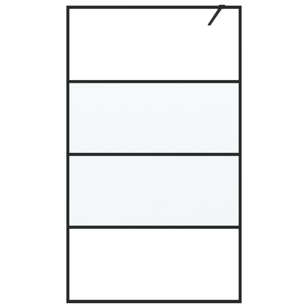 fekete selyemmatt ESG üveg zuhanyfal 115 x 195 cm