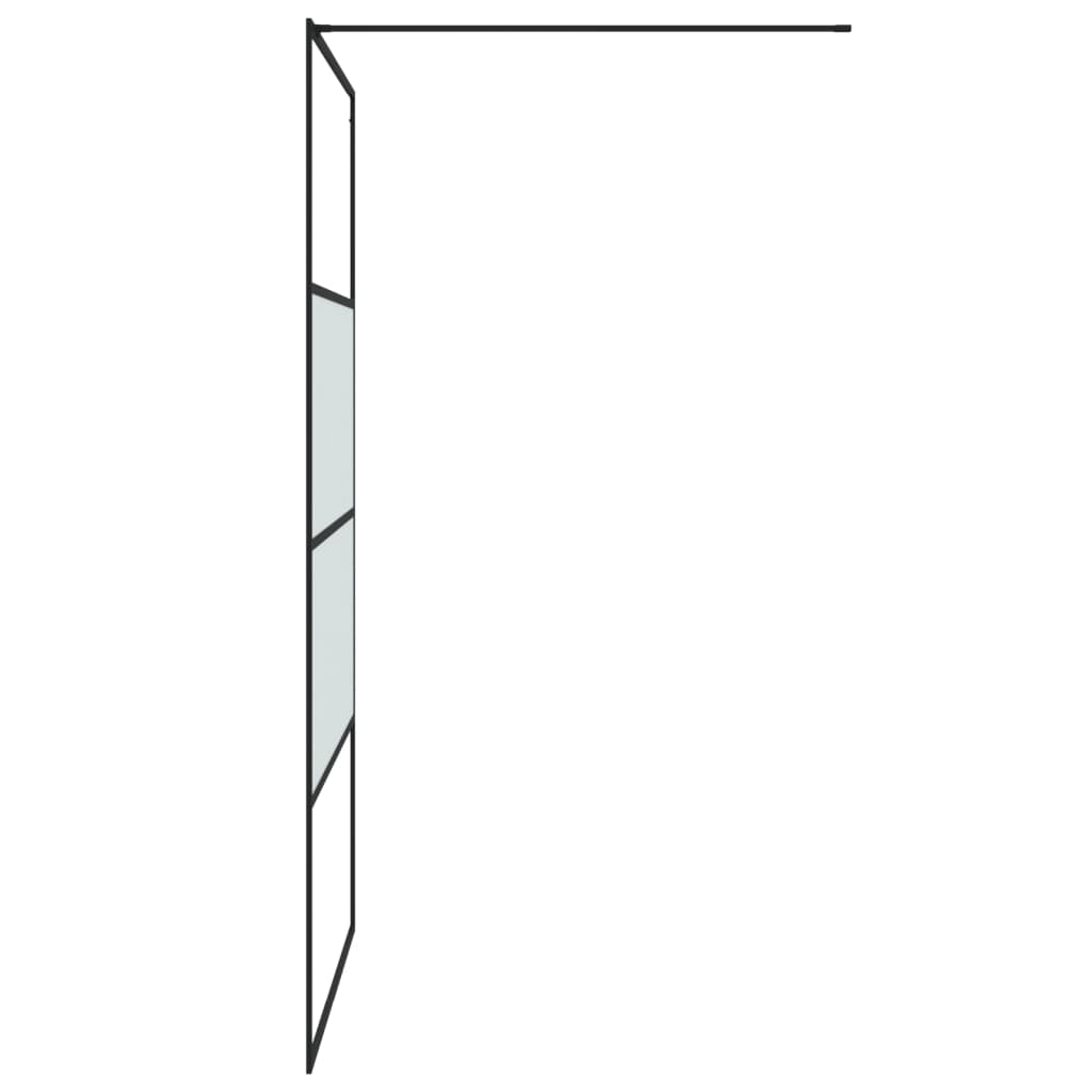 fekete selyemmatt ESG üveg zuhanyfal 115 x 195 cm