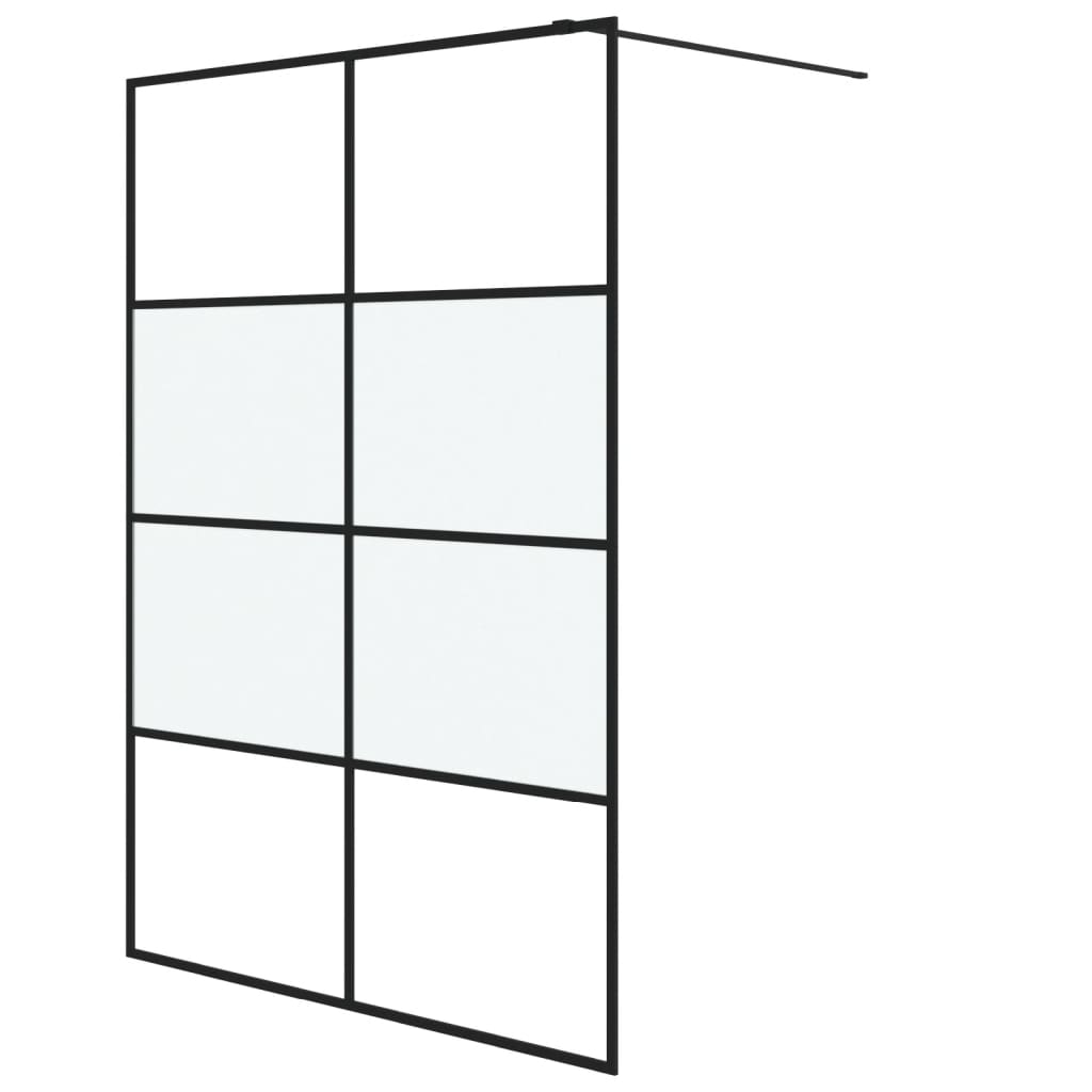 fekete selyemmatt ESG üveg zuhanyfal 140 x 195 cm