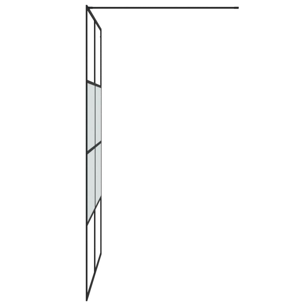 fekete selyemmatt ESG üveg zuhanyfal 140 x 195 cm