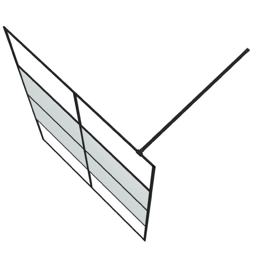 fekete selyemmatt ESG üveg zuhanyfal 140 x 195 cm