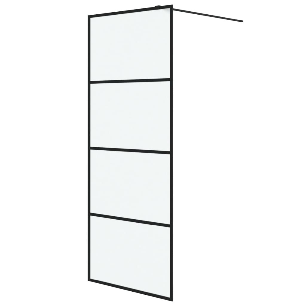 fekete ESG tejüveg zuhanyfal küszöb nélküli zuhanyhoz 80x195 cm