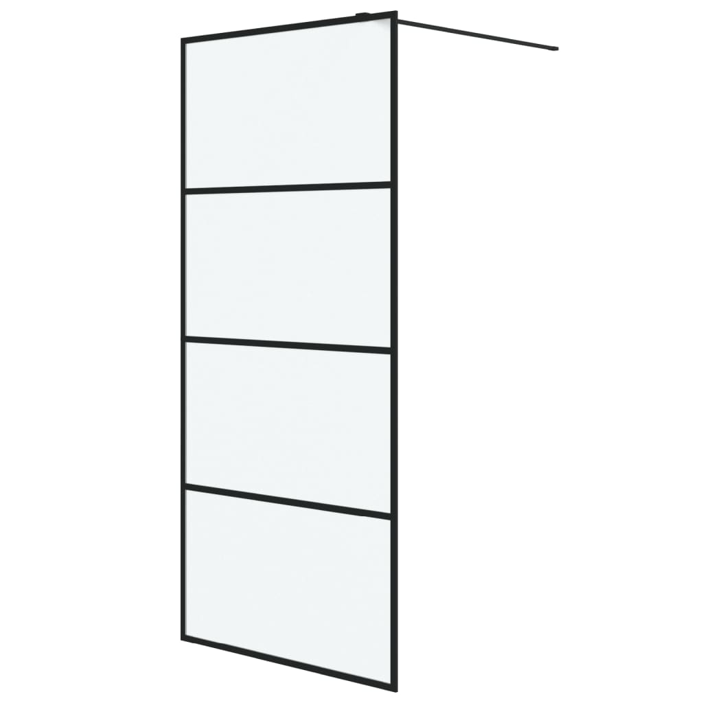 fekete ESG tejüveg zuhanyfal küszöb nélküli zuhanyhoz 90x195 cm