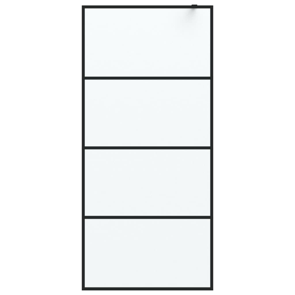 fekete ESG tejüveg zuhanyfal küszöb nélküli zuhanyhoz 90x195 cm