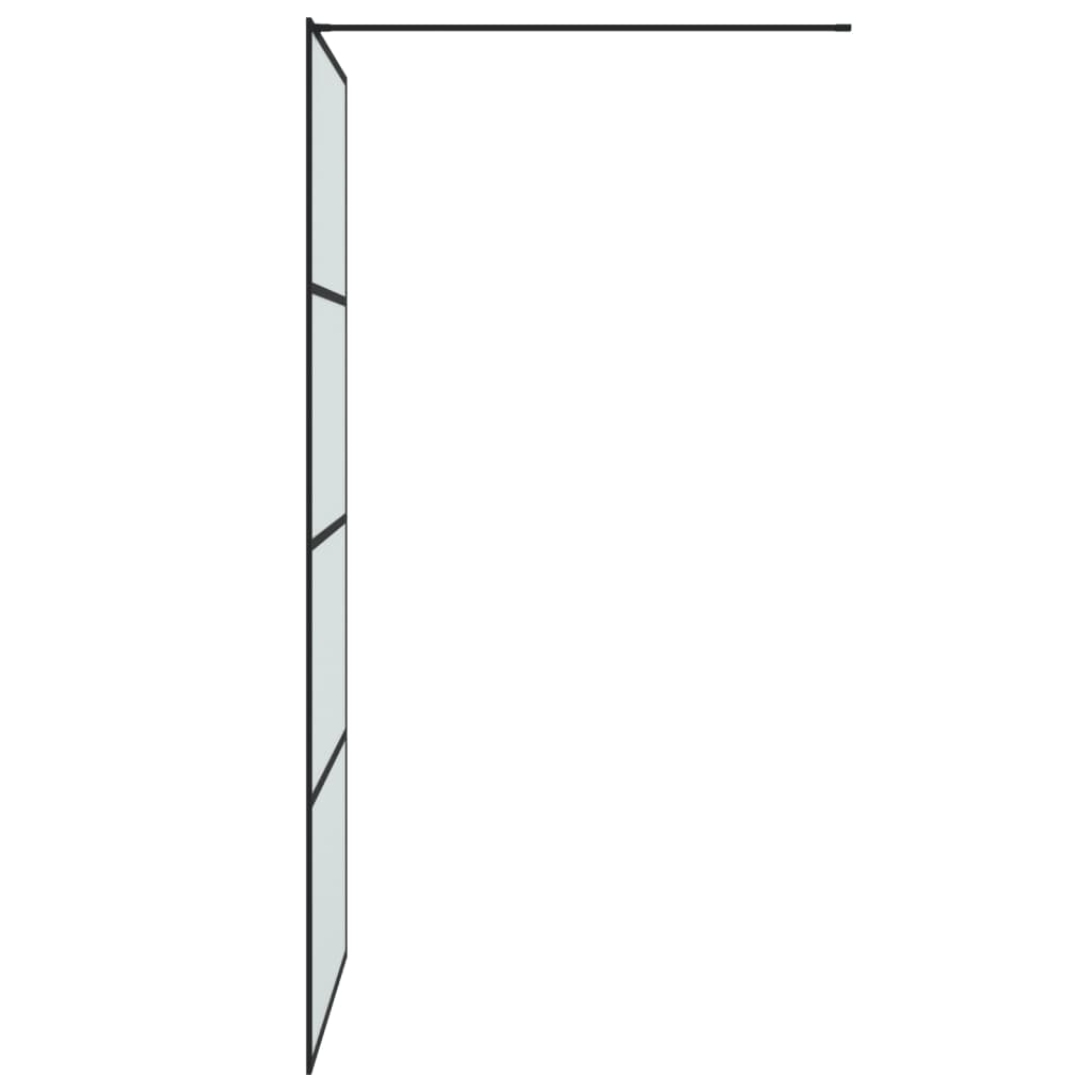 fekete ESG tejüveg zuhanyfal küszöb nélküli zuhanyhoz 90x195 cm