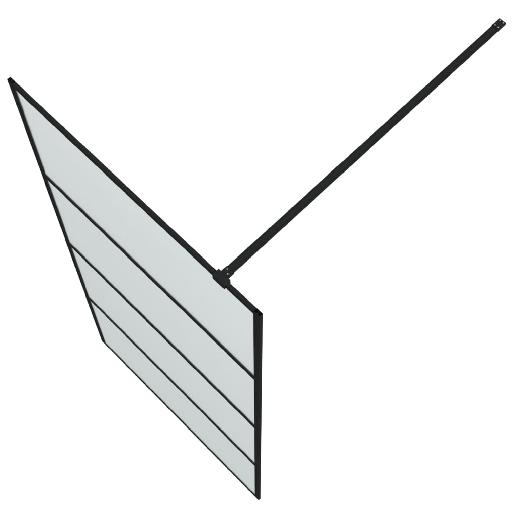 fekete ESG tejüveg zuhanyfal küszöb nélküli zuhanyhoz 90x195 cm